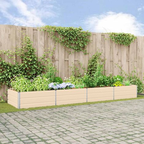 Pflanzkübel Elfenbein 385 x 100 x 45 cm Verzinkter Stahl