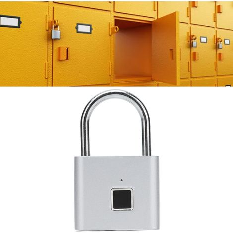 Intelligentes Fingerabdruck-Vorhängeschloss für Büro- und Haushaltsschranktüren, silber (1/5)