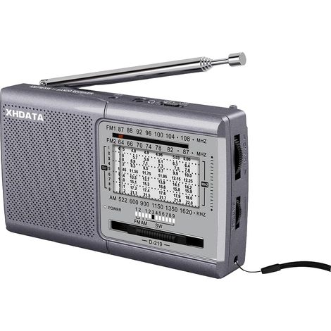 Radio a Pile Survie FM AM SW Radio Portable Poste Radio Vintage pour Le Camping Extérieur et la Randonnée Gris (1/5)