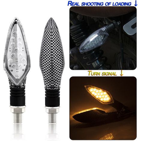 Moto LED Clignotants Clignotants Avant Arrière Indicateurs pour Moto Universal Running Light, 16LEDs, 2pcs - Serpent et Noir (1/5)