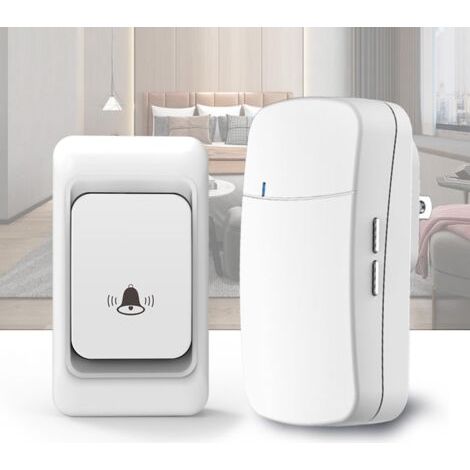 BUNTHAUS PA Sonnettes sans fil, portée de plus de 150 m et 38 mélodies, kit de sonnette étanche IP44 et mode silencieux, son de qualité CD et flash LED, pour la maison, le bureau, la salle de classe, (1/4)