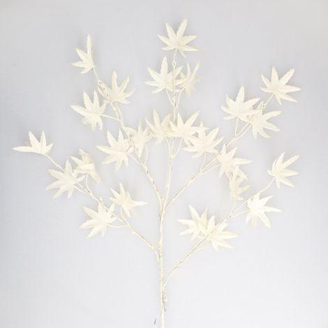 Rama decorativa LED de hojas de arce blancas 0,70M Luz cálida (1/5)