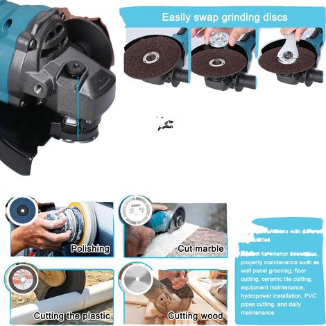 Smerigliatrice angolare, motore brushless, taglio multifunzionale, 1 batteria, UE (1/2)