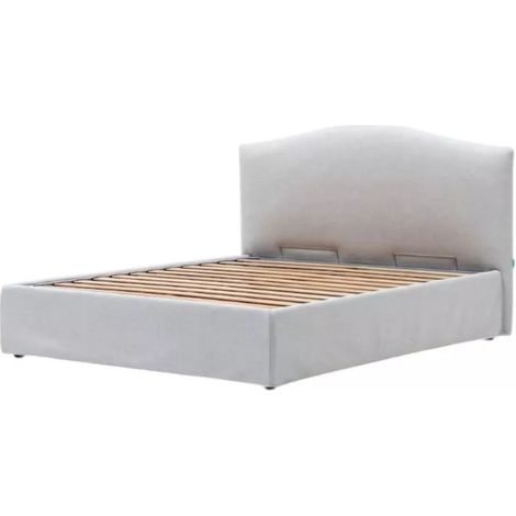 letto matrimoniale con contenitore "hill" rivestito in tessuto perla 160x190 cm (1/4)
