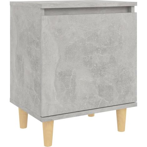Mesita de noche con compartimento y puerta 40 x 30 x 50 cm madera de ingeniería gris DEC033211 (1/5)