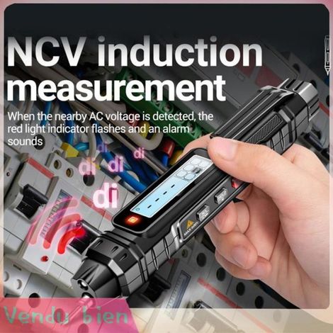 Multimètre Stylo - Testeur Tension Sans Contact NCV - Lumière LED Intégrée - Pour Électriciens et Bricoleurs - 1 Pièce (1/5)