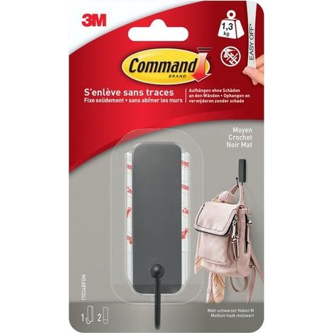 Wiederverwendbarer Haken, COMMAND schwarz 1,3 kg COMMAND (1/2)