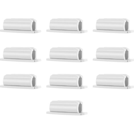 Lot de 10 porte-stylos adhésifs portables, petits porte-stylos à boucle pour bureau, blancs (1/5)