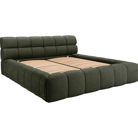 Letto con contenitore 160 x 200 cm Tessuto Verde  - FORVIK di PASCAL MORABITO
