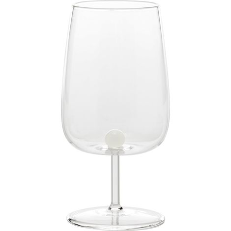 Bilia Verre à Vin en Verre Borosilicaté Blanc Lot de 6 Pièces - Design Élégant avec Sphère Colorée au Fond pour des Tables Raffinées et Exclusives