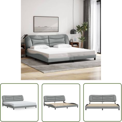 The Living Store Bettgestell ohne Matratze Hellgrau 200x200 cm Stoff - Bettsofa - Boxspringbetten - Doppelbett - Einzelbett - Schlafzimmermöbel (1/5)