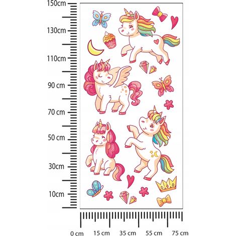 Pegatinas infantiles Unicornios de colores 75x150cm (1/2)