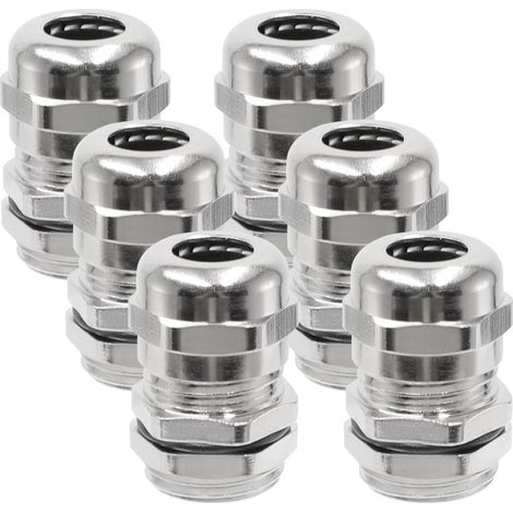 Lot de 6 Presse-étoupe PG9 Conducteurs de Câble IP68 Étanches Laiton Nickelé Connecteurs de Câble Convient Aux Câbles de 4-8 mm (1/5)