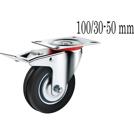 Ruota Carrello Girevole Freno 100mm Piastra Rotante Carico Pesante Industriale (1/5)
