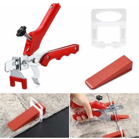 Nivellement Carrelage-System, 2 mm Pose-Hilfsmittel, 400 Clips + 200 Stifte, 1 Pinzette für Carreaux-Pose-Hilfsmittel, Carrelage-Nivellierungsset für Bastelarbeiten und Profis (1/5)