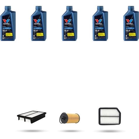 Kit tagliando 3 FILTRI e 5L OLIO compatibile con Chevrolet Aveo 1.4 16v 74kw dal 2008 (1/5)