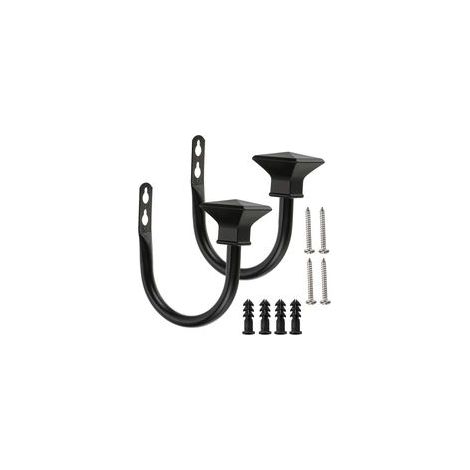 Lot de 2 embrasses décoratives carrées en métal pour rideaux, fixation murale, pour chambre, salon, bureau. Vis incluses. Blanc et noir. (1/5)