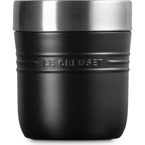 LE CREUSET 41068150000005 Thermos per alimenti in acciaio inossidabile SS304 doppia parete isolamento sottovuoto con strato in rame chiusura ermetica base antiscivolo colore Nero
