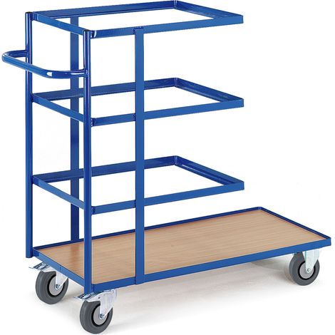 Rollcart Kommissionierwagen 1040x470mm in Buchendekor / 630x470mm Winkelstahl, offen