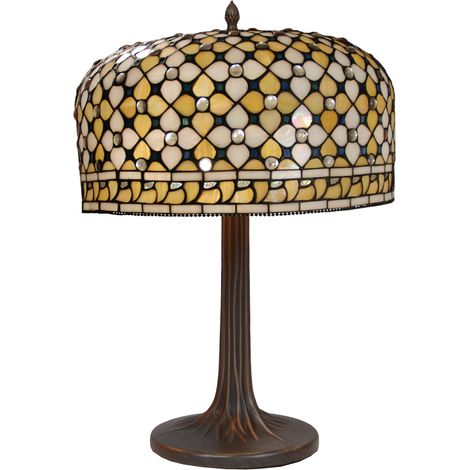 Lampe de table Tiffany avec base d'arbre Queen Series D-45cm