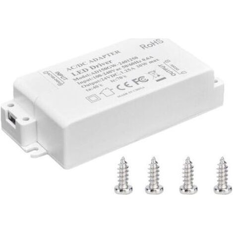 Transformateur de lumière LED 30W DC 24V 1.25A, alimentation à tension constante AC 100‑240V, accessoires d\\'éclairage pour bande LED (1/3)