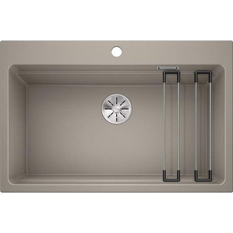 Évier de Cuisine en Granit pour Meubles Bas de 80 cm de Large Marron 525184 (1/3)