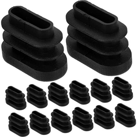 Embouts ovales en plastique noir jojofuny pour pieds de chaise (1/5)