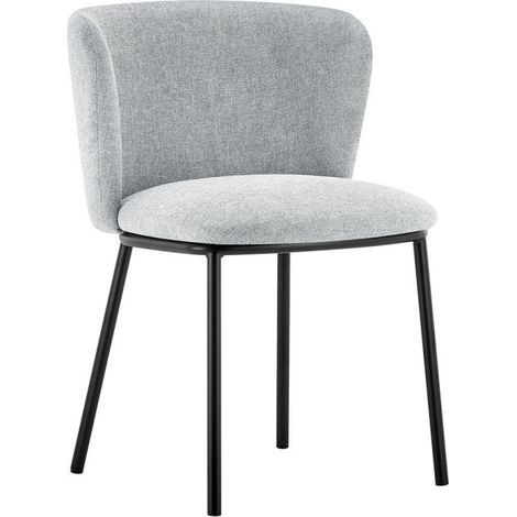 Sedia 'ARTHUS' in tessuto grigio chiaro, dimensioni H76 x L52 x P54, ideale per la vostra cucina o sala da pranzo.