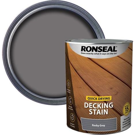 Ronseal Quick Drying Decking Stain Rocky Grey 5 litre