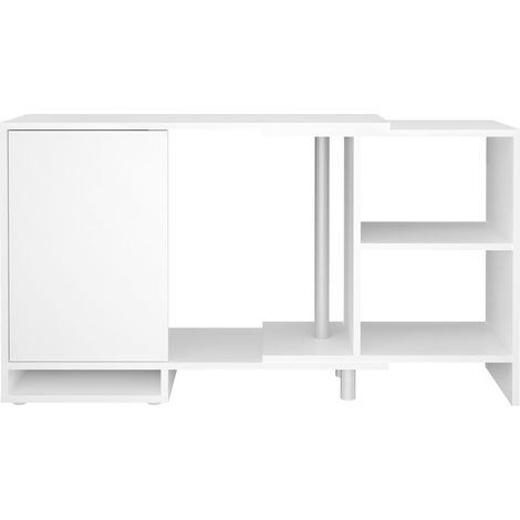 Unité de rangement modulaire d'angle avec étagère ouverte Blanc FMD (1/5)