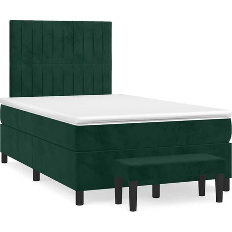 Maison Exclusive - Boxspringbett mit Matratze Dunkelgrün 120x200 (1/5)