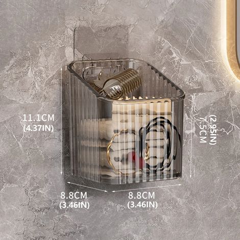 (2-1pc) Étagère de rangement de salle de bain en plastique transparent pour articles de toilette, accessoires pour cheveux, bijoux et maquillage. Support de rangement pour accessoires de maquillage et (1/5)