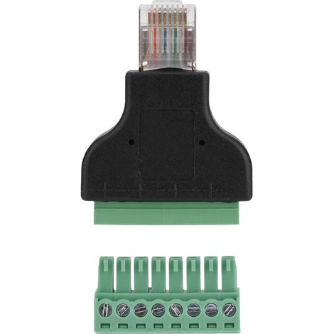 Connecteur Ethernet RJ45 mâle vers bornier à vis 8 broches pour DVR, pour connexion Internet (1/5)