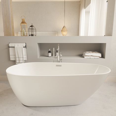 Baignoire autoportante 170cm Acrylique Blanc Brillant Mod. Era