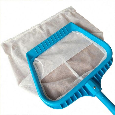 Écumoire de piscine robuste, dotée d'un filet en nylon renforcé et d'une poignée en caoutchouc, nettoie efficacement les piscines, disponible en plusieurs couleurs. (1/5)