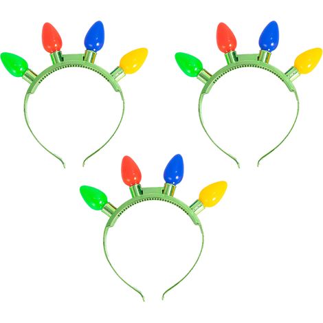 Lot de 3 Serre-têtes lumineux,Clignotants,Taille unique,Adultes et enfants,Fêtes de Noël
