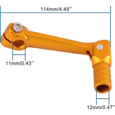 Motorcycle modified gear shift lever, aluminum alloy folding gear lever, ZhengLin T4 TGR Bosuer MX6, gold. (1/4)