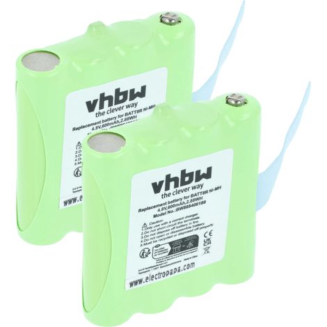 vhbw 2x Batterie remplacement pour BATT8R, KEBT072A, KEBT-072-A pour radio talkie-walkie (600mAh, 4,8V, NiMH) (1/4)