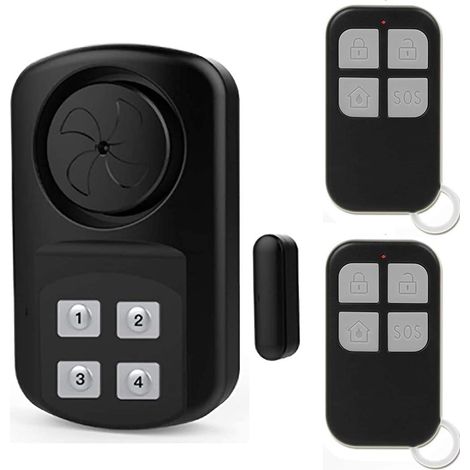 Alarme de porte extérieure avec télécommande, étanche IP67, carillon ouvert de 110-140 dB pour piscine, clôture, maison, sécurité des enfants, alarme puissante (1/5)