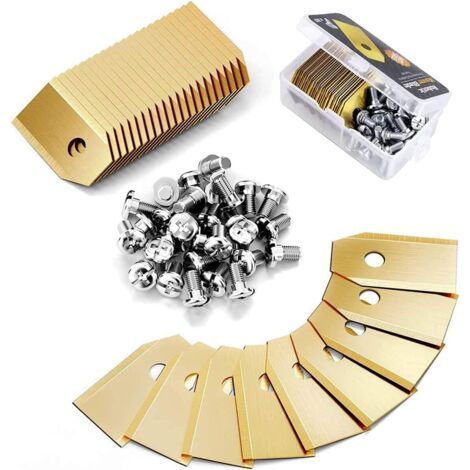 Lawn mower blades, 30 universal replacement blades, compatible with all Husqvarna Automower, Gardena and Yardforce robotic lawn mowers. (1/4)