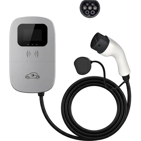 Chargeur de voiture électrique, écran de 4,3 pouces, contrôle via application intelligente, 7kW avec APP, Pas de prise (1/2)