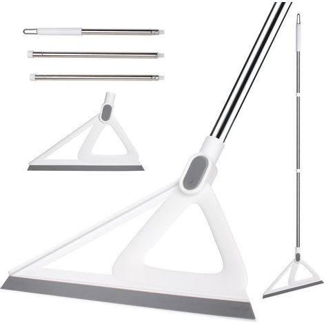 Balai multifonction en silicone, balai raclette pour balayer l'eau et les poils d'animaux, balai magique en caoutchouc (blanc) (1/5)