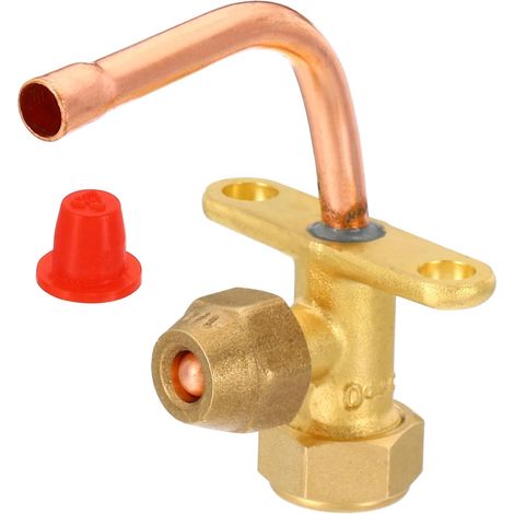 Air Climateur Arrêt Valve, pour 1/4" OD Cuivre Tube Taille Coude 90 Degré 3 Voie Angle Arrêt Service Valve Raccord pour Mini Divise AC Réfrigération (1/5)