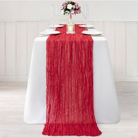 Camino de mesa estilo bohemio con tela de gasa,decoración de malla para la mesa de la cocina,90 x 180 cm (1/5)