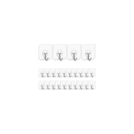 Lntyq Crochets adhésifs pour cuisine - Lot de 24 crochets adhésifs sans clous avec crochets en acier inoxydable Crochets de plafond de salle de bain réutilisables