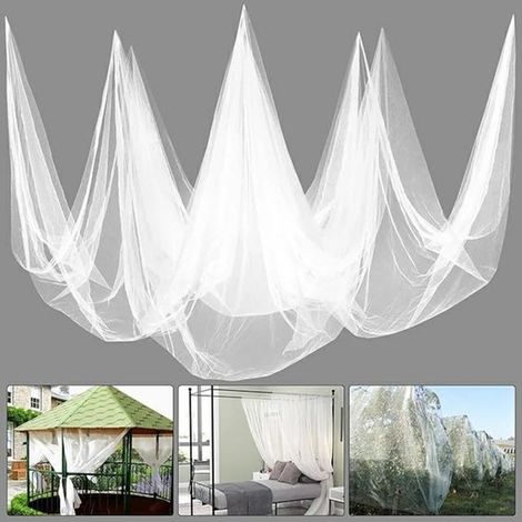 Moustiquaire extérieure 3 x 6 m, filet anti-insectes et protection des plantes, pour terrasse, jardin et serre, blanc (1/5)