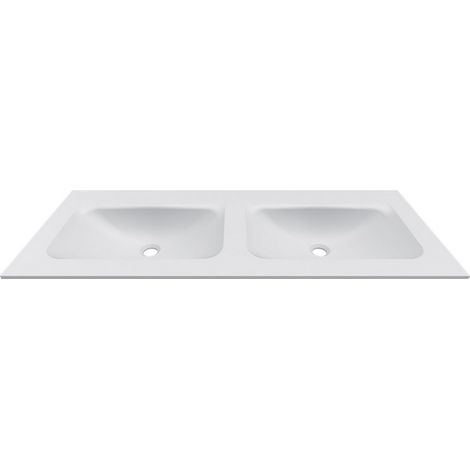 Lavabo incasso doppia vasca per mobili 120,5 cm bianco opaco  KK-1205BELV kamalu