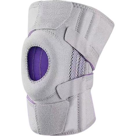 Ginocchiera compressiva traspirante per tutte le stagioni, ideale per sport e fitness (1 pezzo, grigio/viola) (1/5)