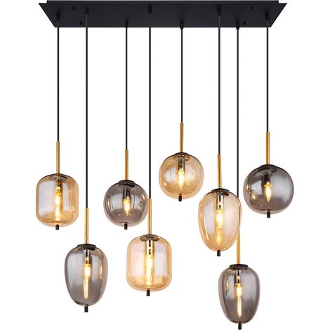 Lampe suspendue 8 lumières Blacky noir - 15345-8A (1/5)