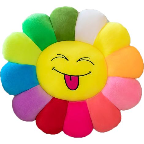 Cojín de girasoles coloridos, estampado floral, cojín de tela para sofá de oficina, tipo 6